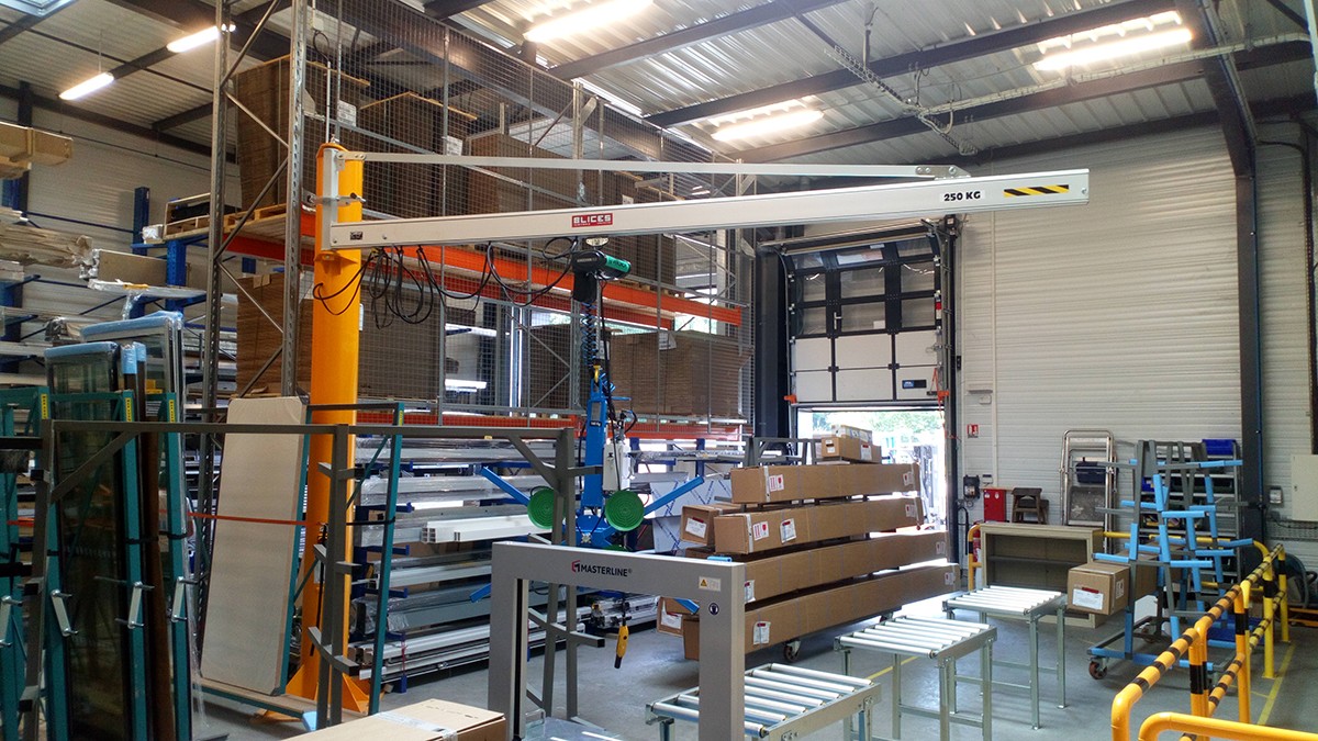 Potence aluminium palan électrique à chaîne palonnier à ventouse axitec