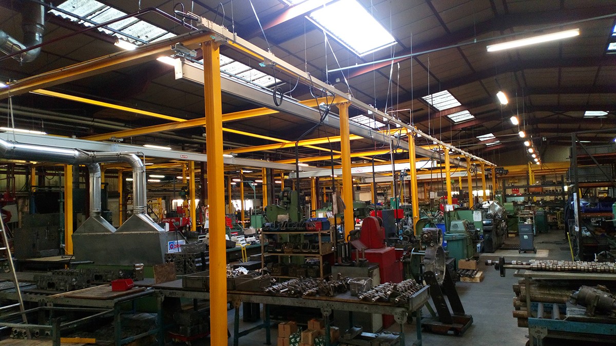 Poutre roulante aluminium palan électrique à chaîne structure autoportée