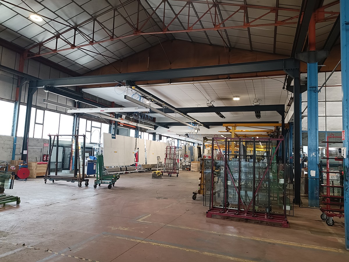 Poutre roulante aluminium structure autoportée avec traverse de 15 m
